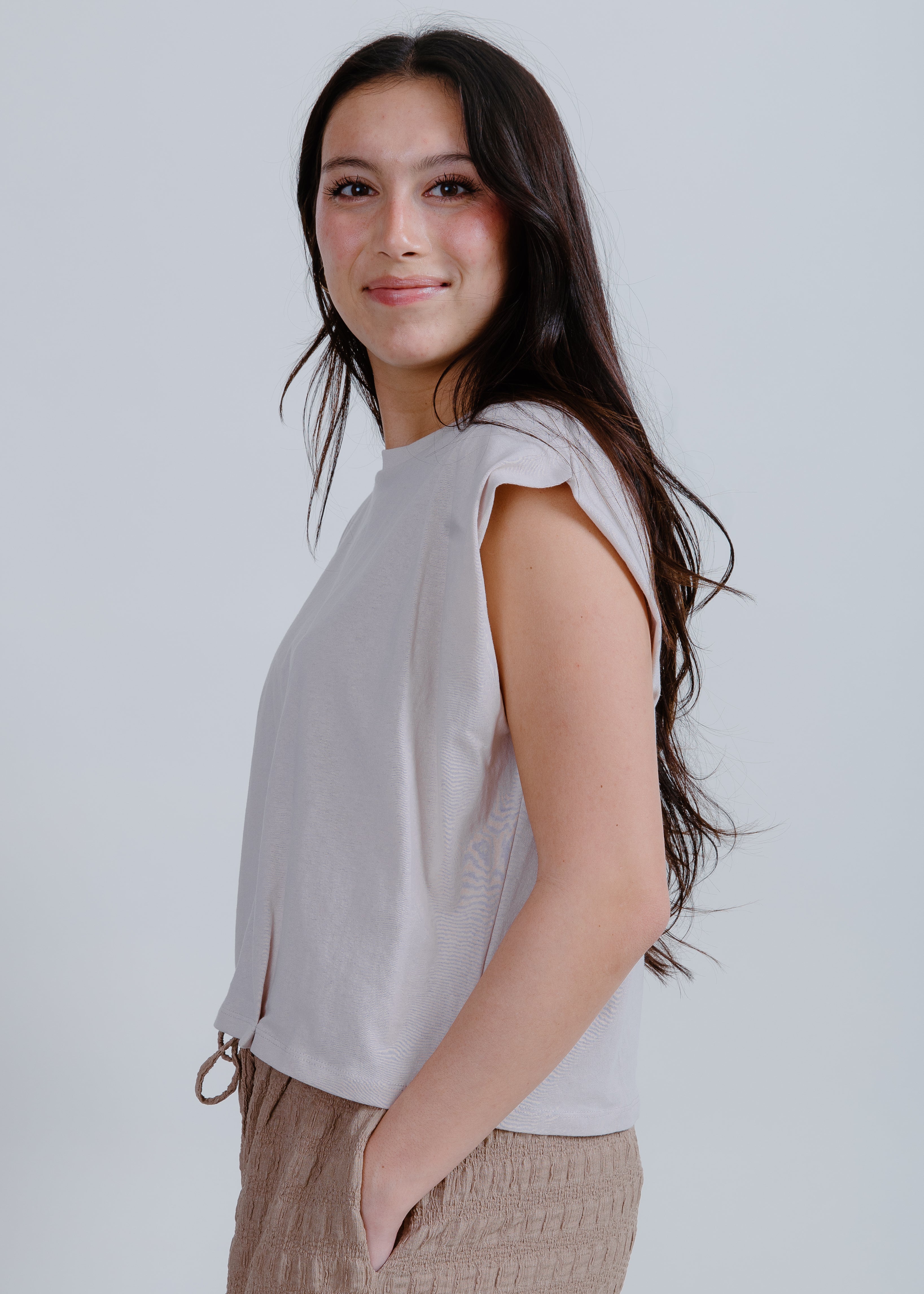 Tatum Boxy Tee - Stone