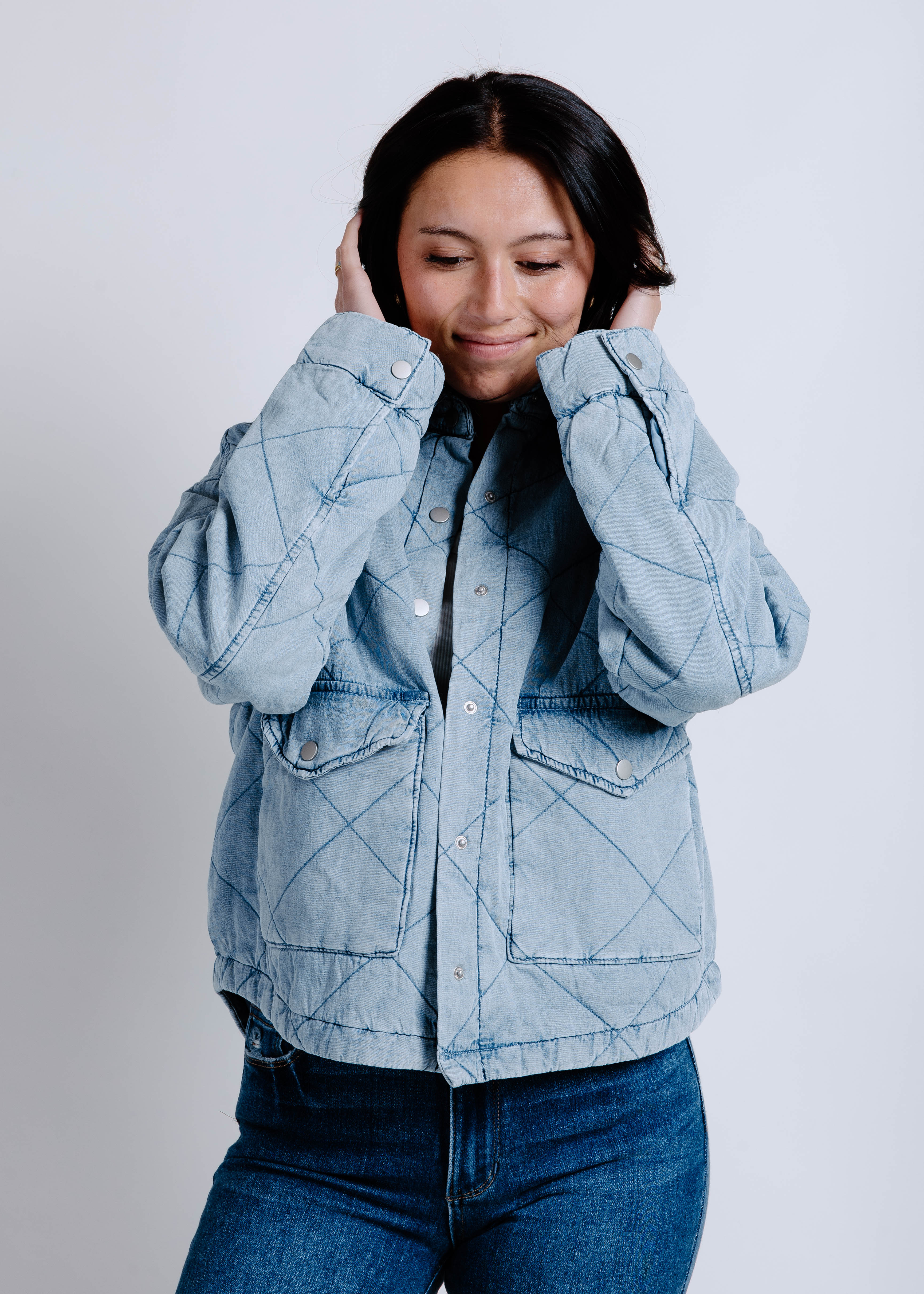 The Allie Quilted Denim Jacket