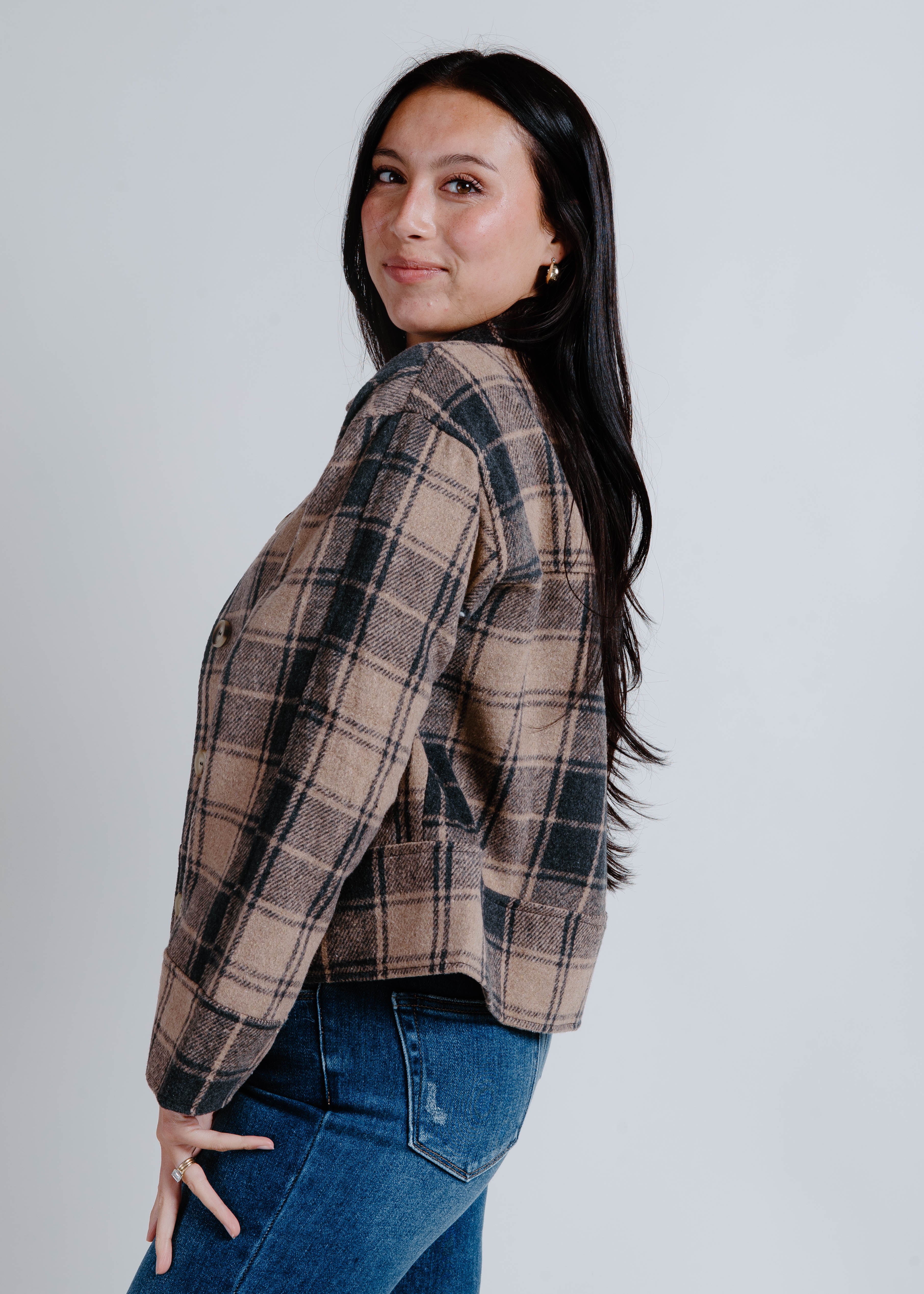The Courtland Plaid Jacket - Mocha