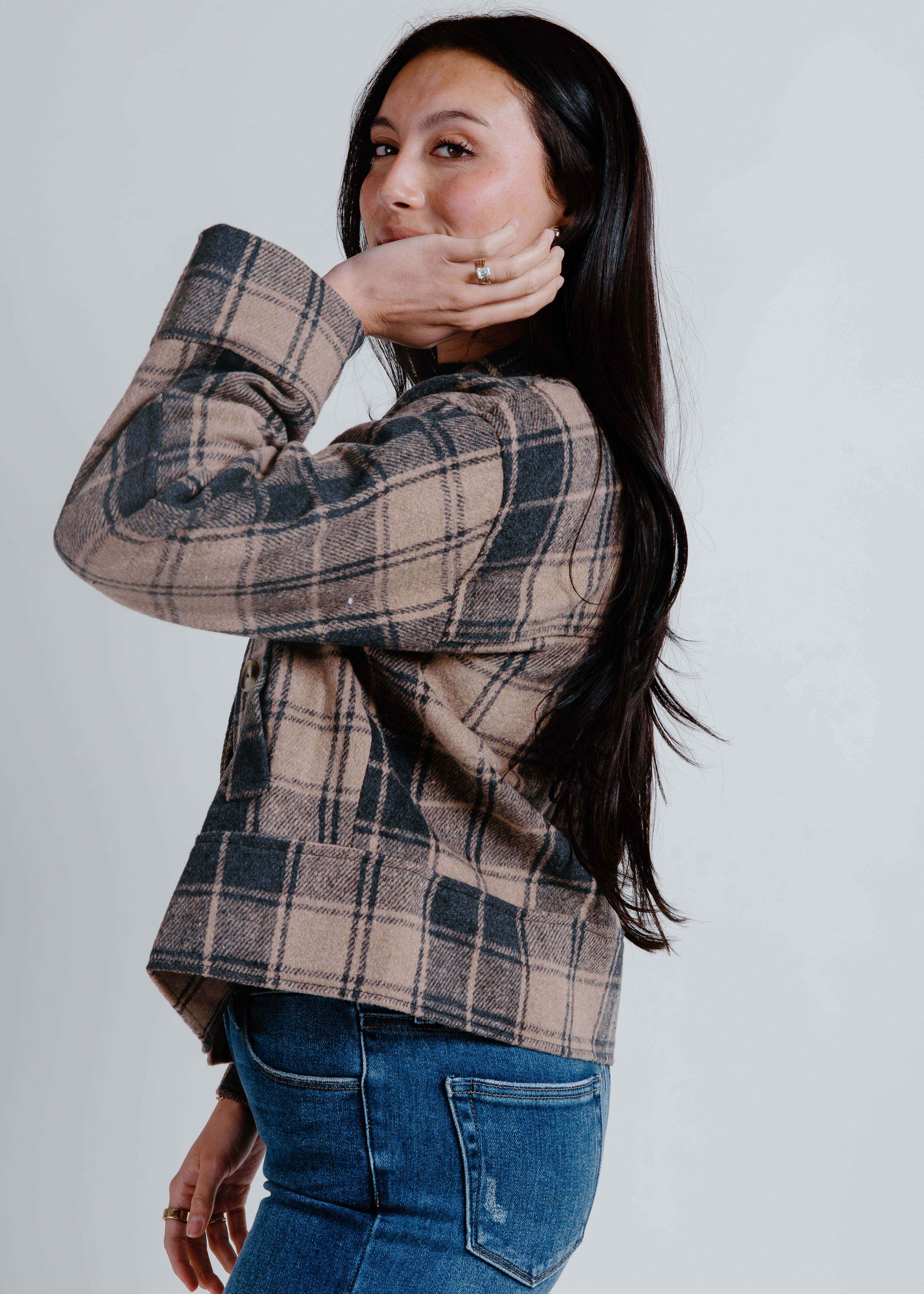 The Courtland Plaid Jacket - Mocha