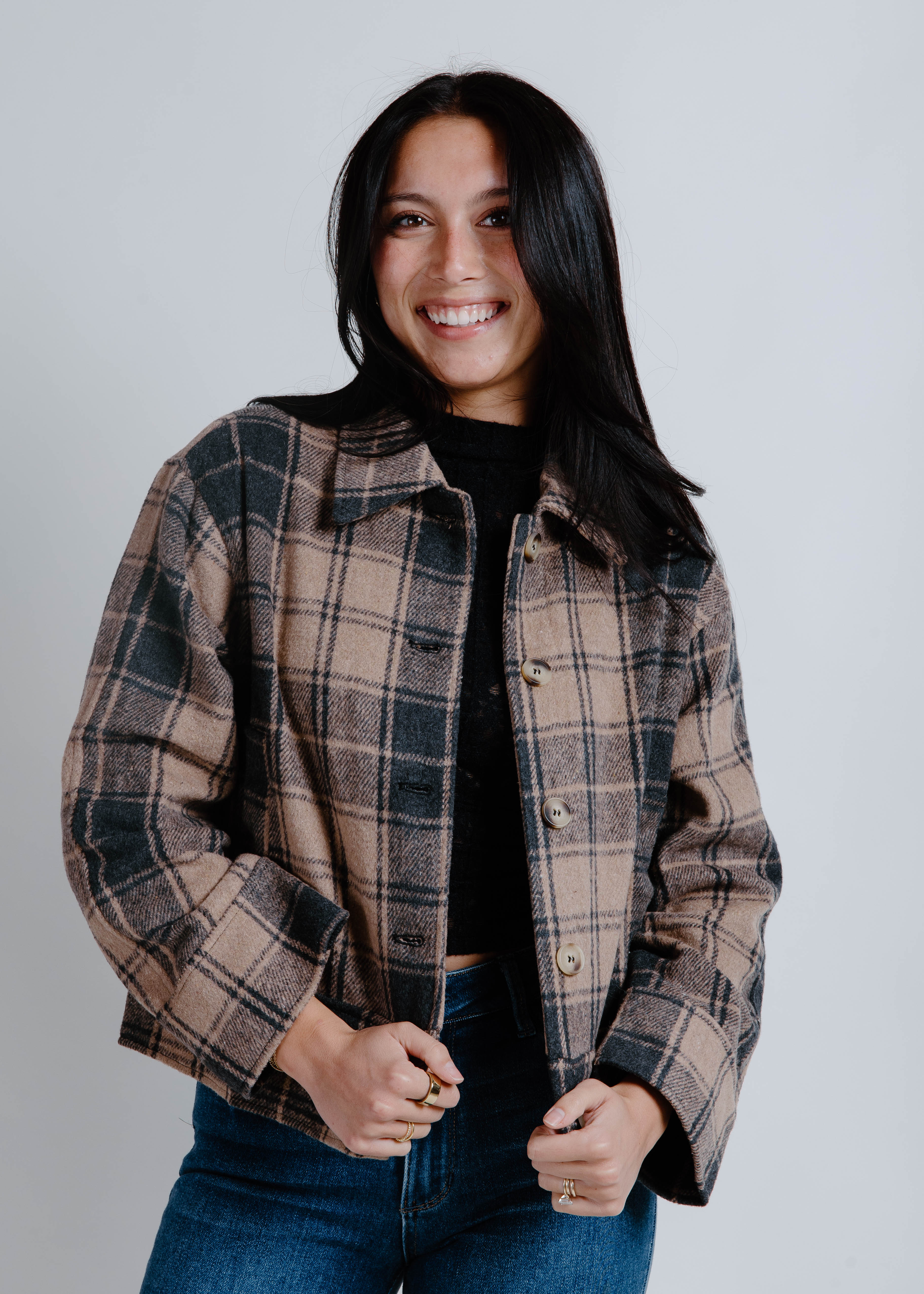 The Courtland Plaid Jacket - Mocha