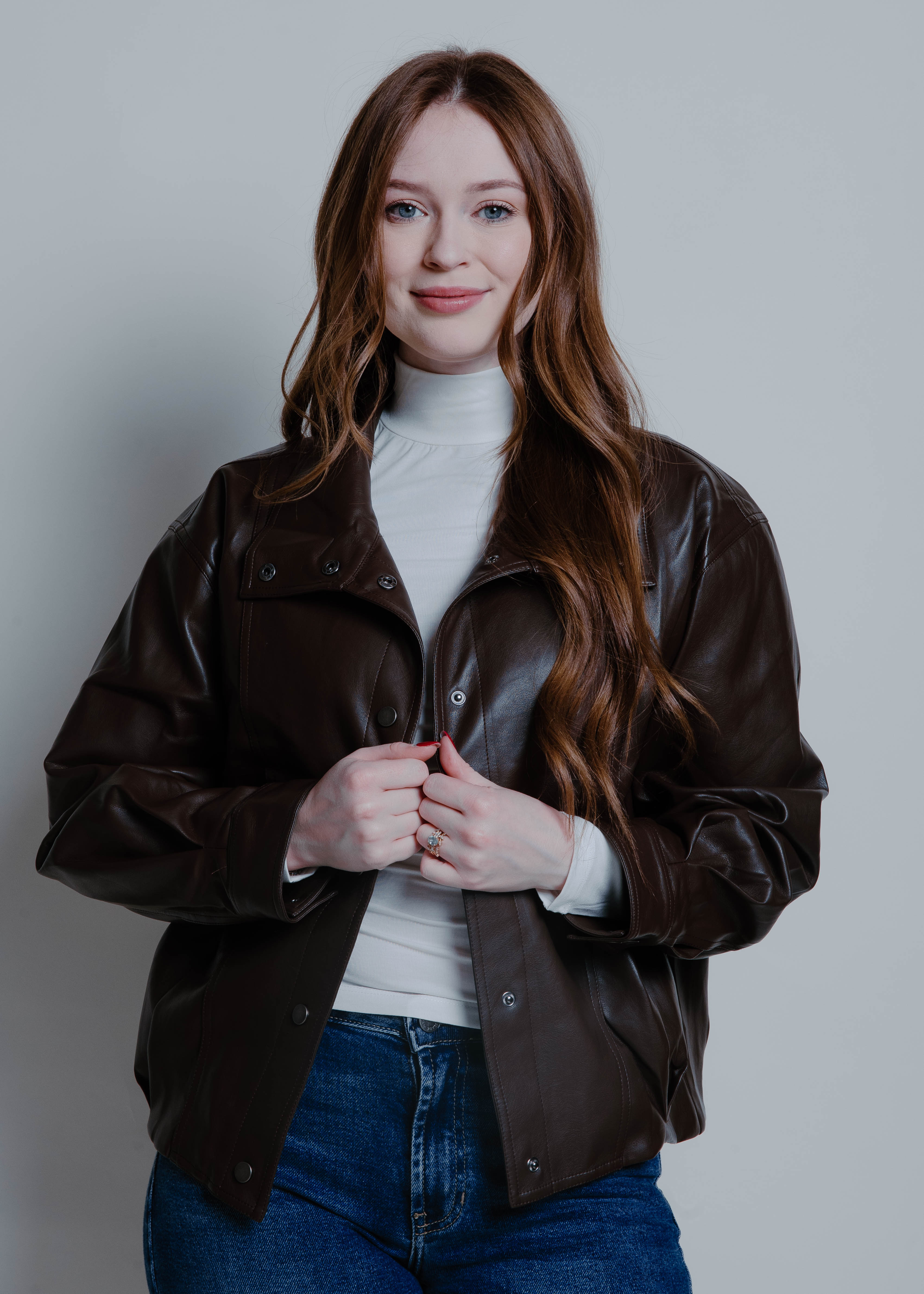 The East Side Leather Bomber Jacket - Brown