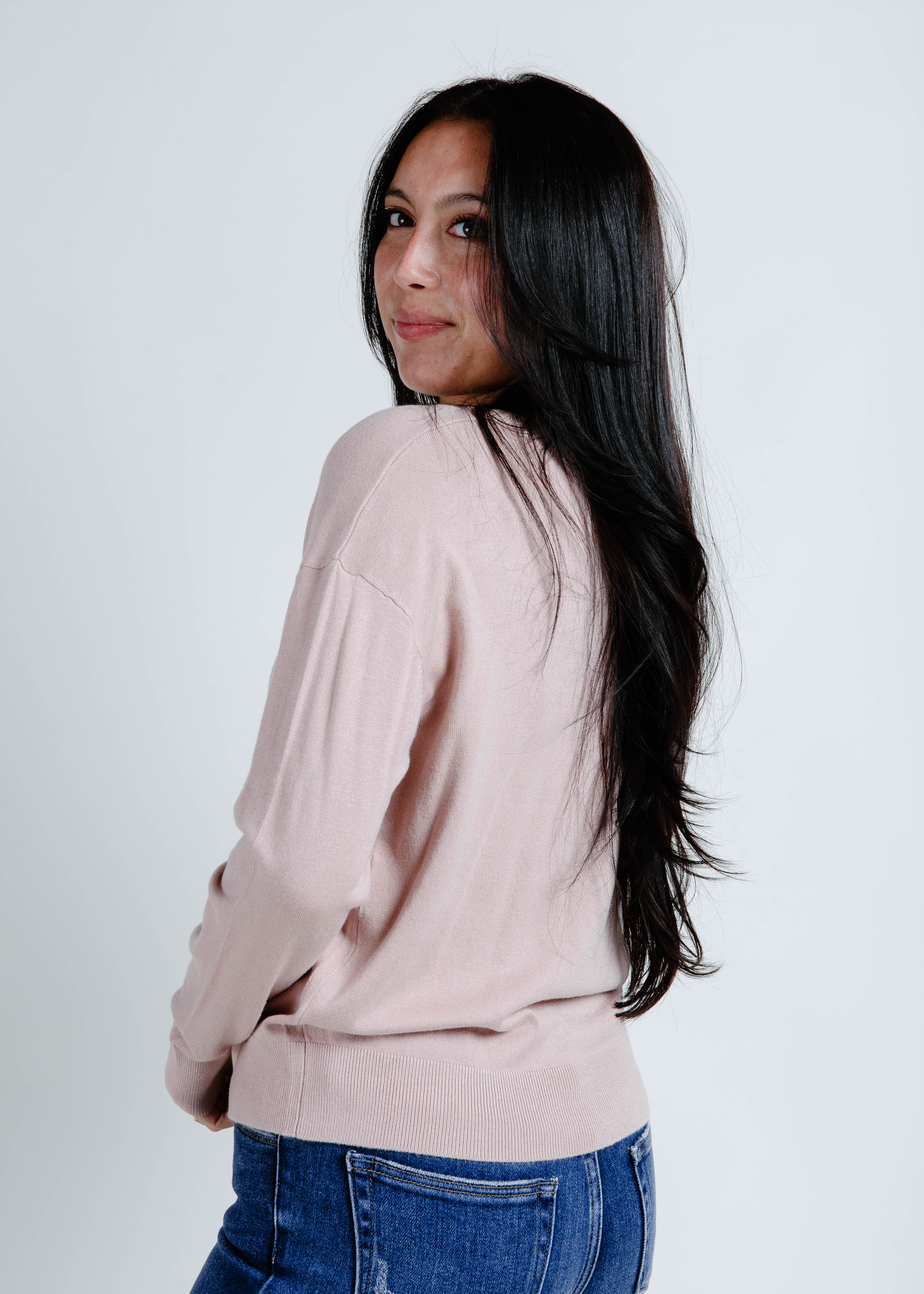 The Marianna Crewneck Sweater - Blush