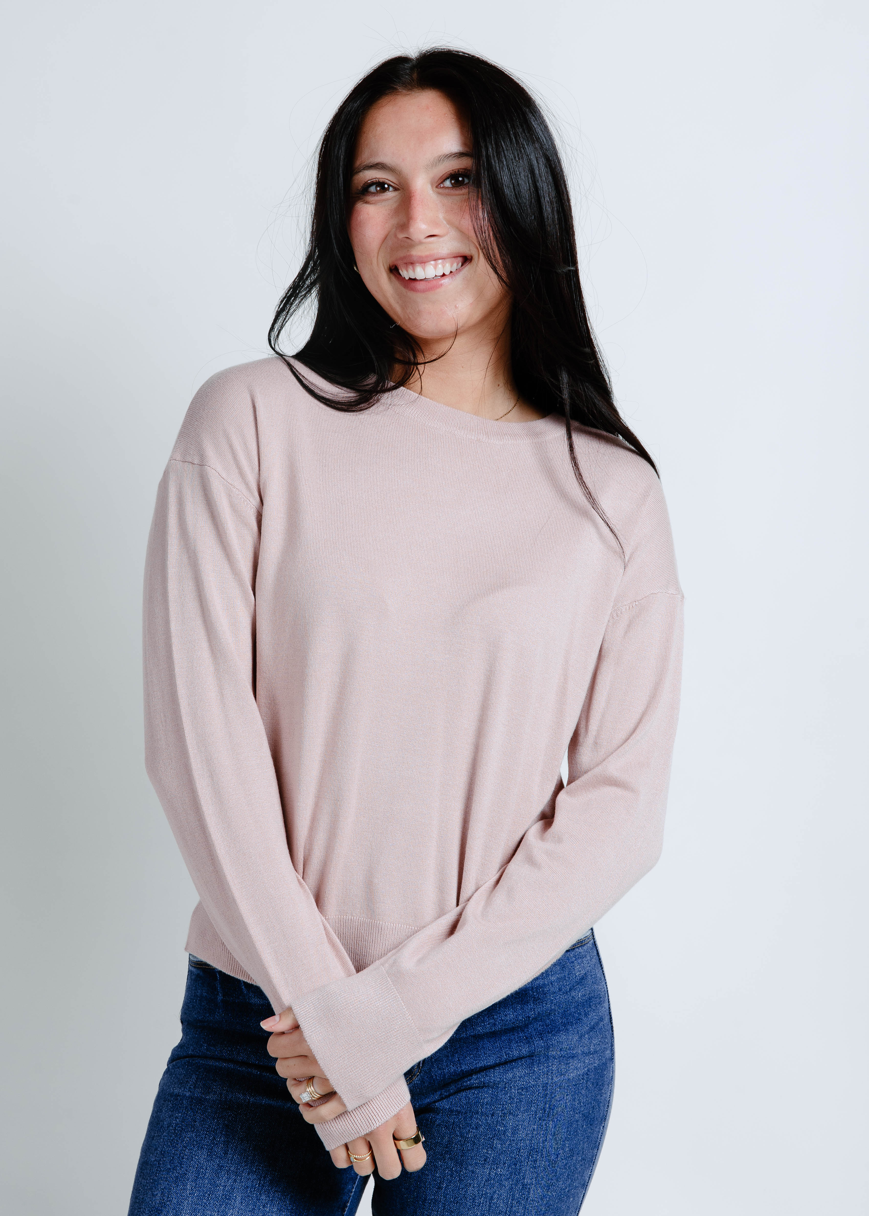 The Marianna Crewneck Sweater - Blush