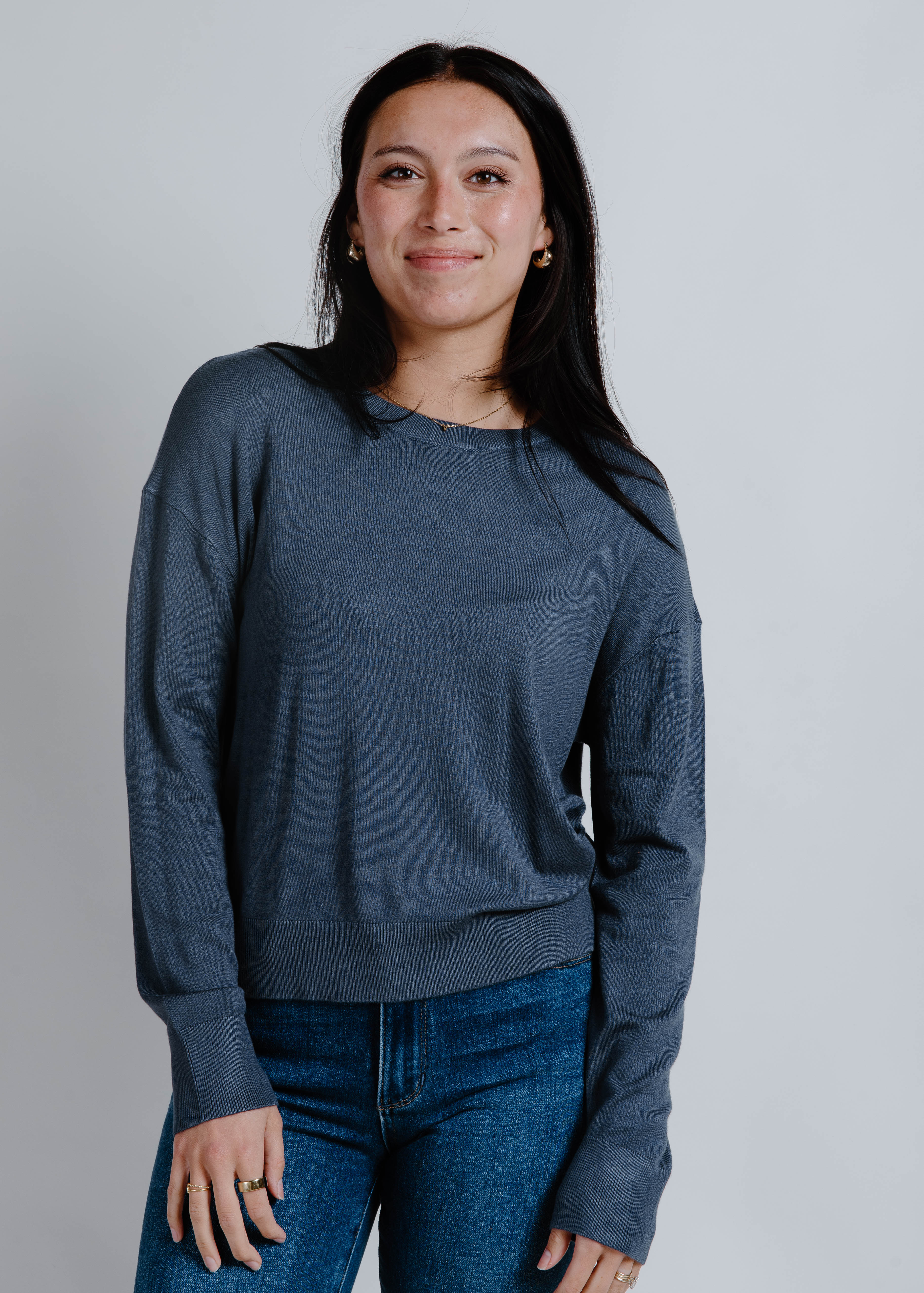 The Marianna Crewneck Sweater - Charcoal