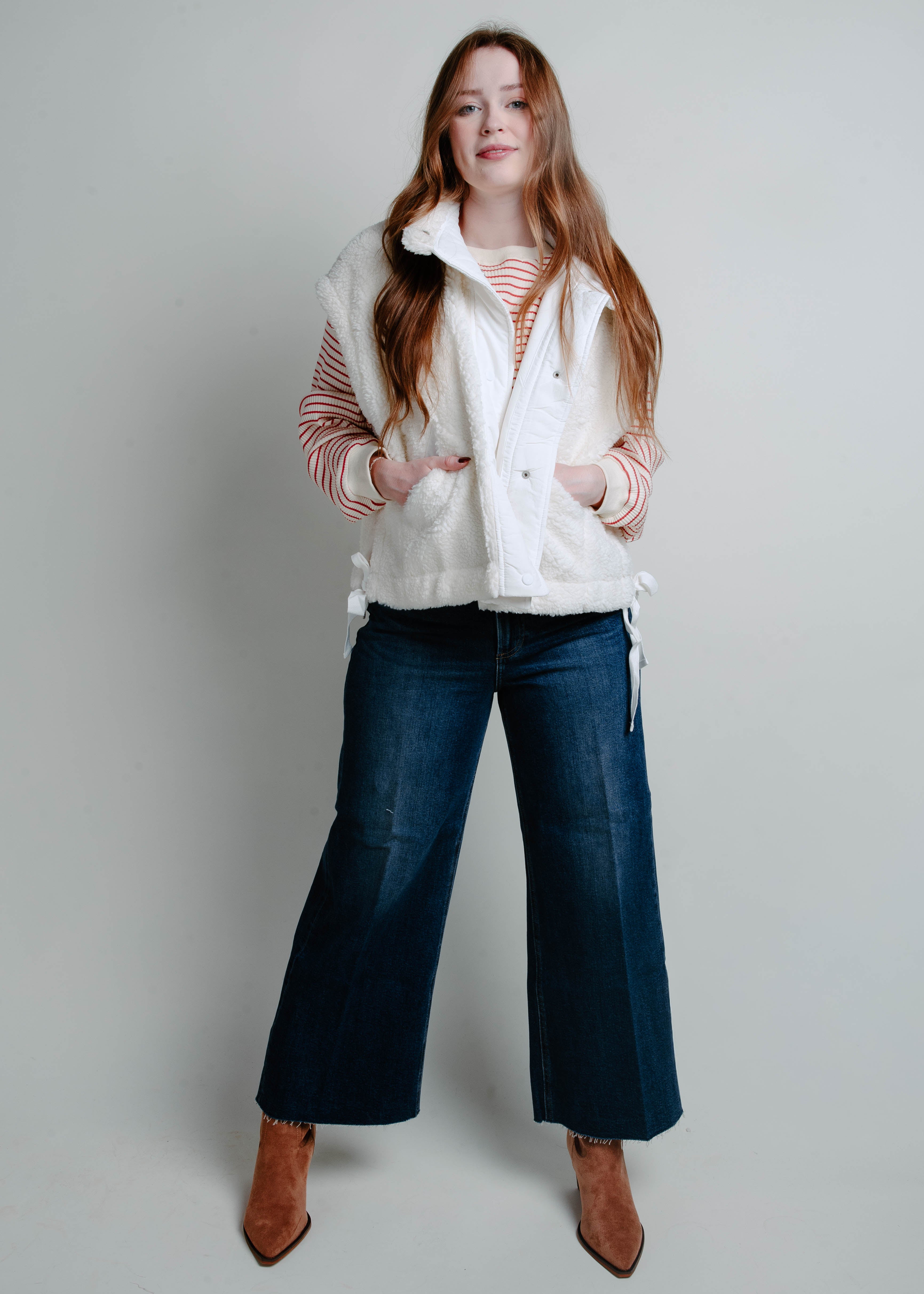 The Rosie Sherpa Vest - White
