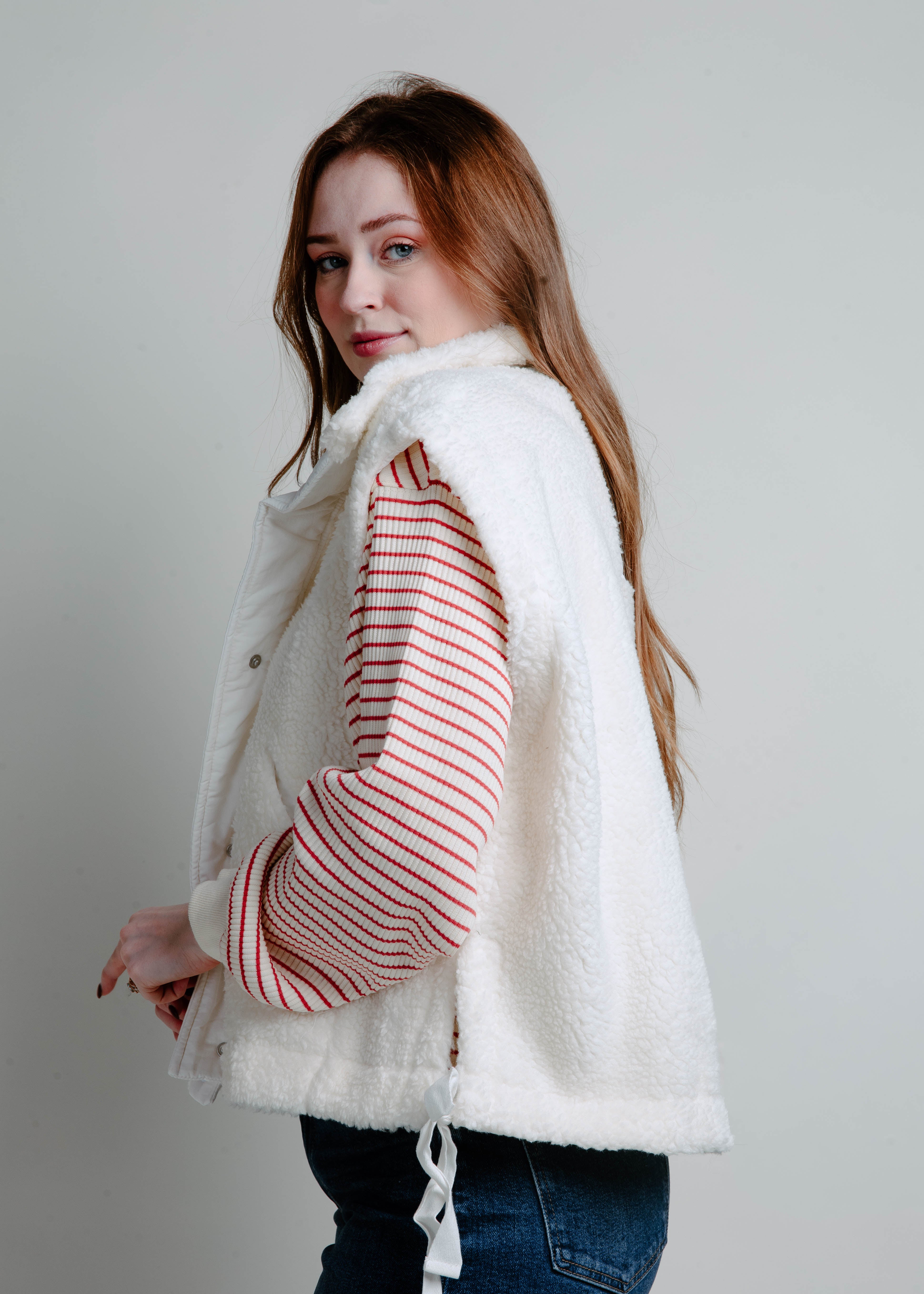 The Rosie Sherpa Vest - White