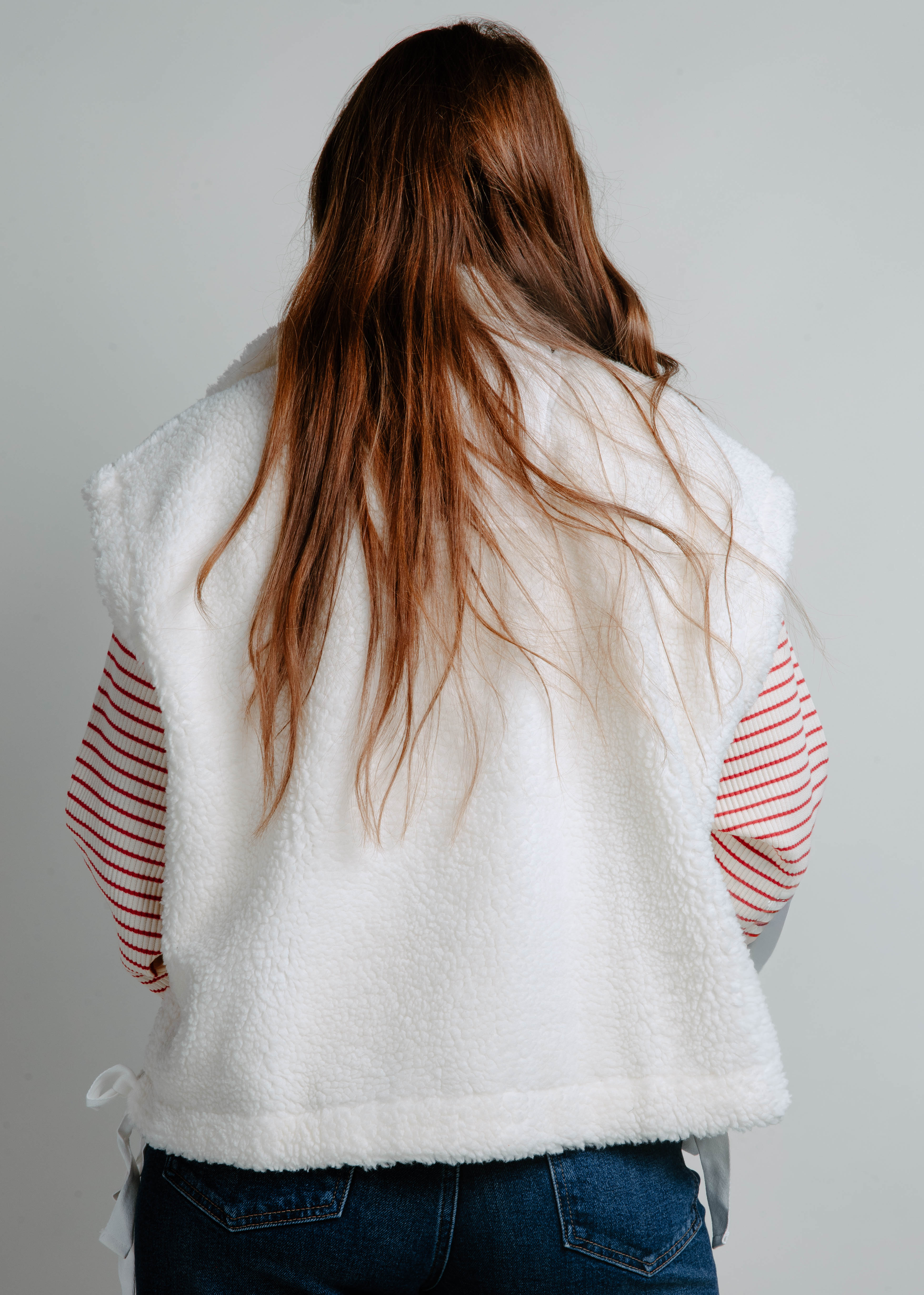 The Rosie Sherpa Vest - White