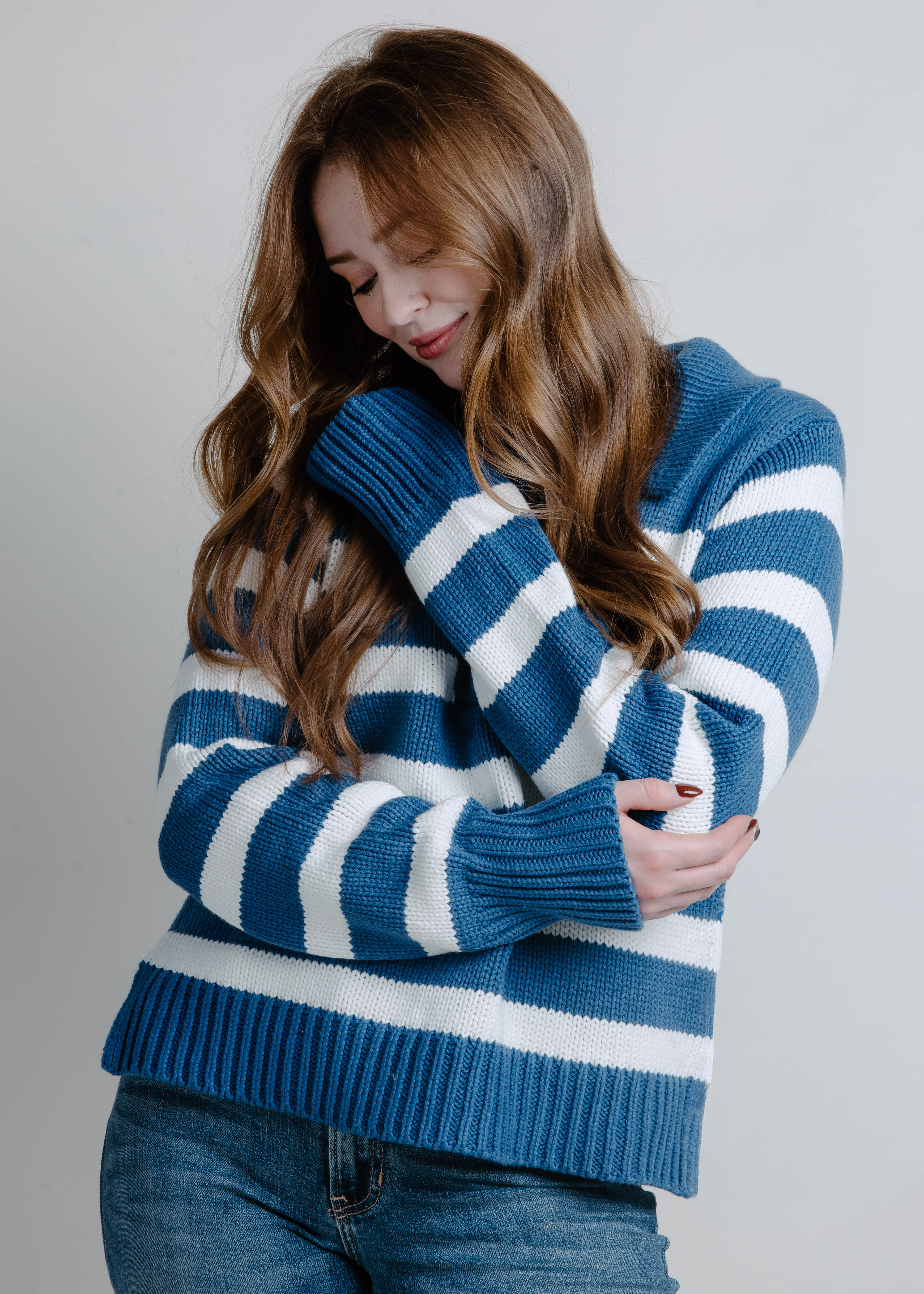 The South Marina Striped Sweater - Blue