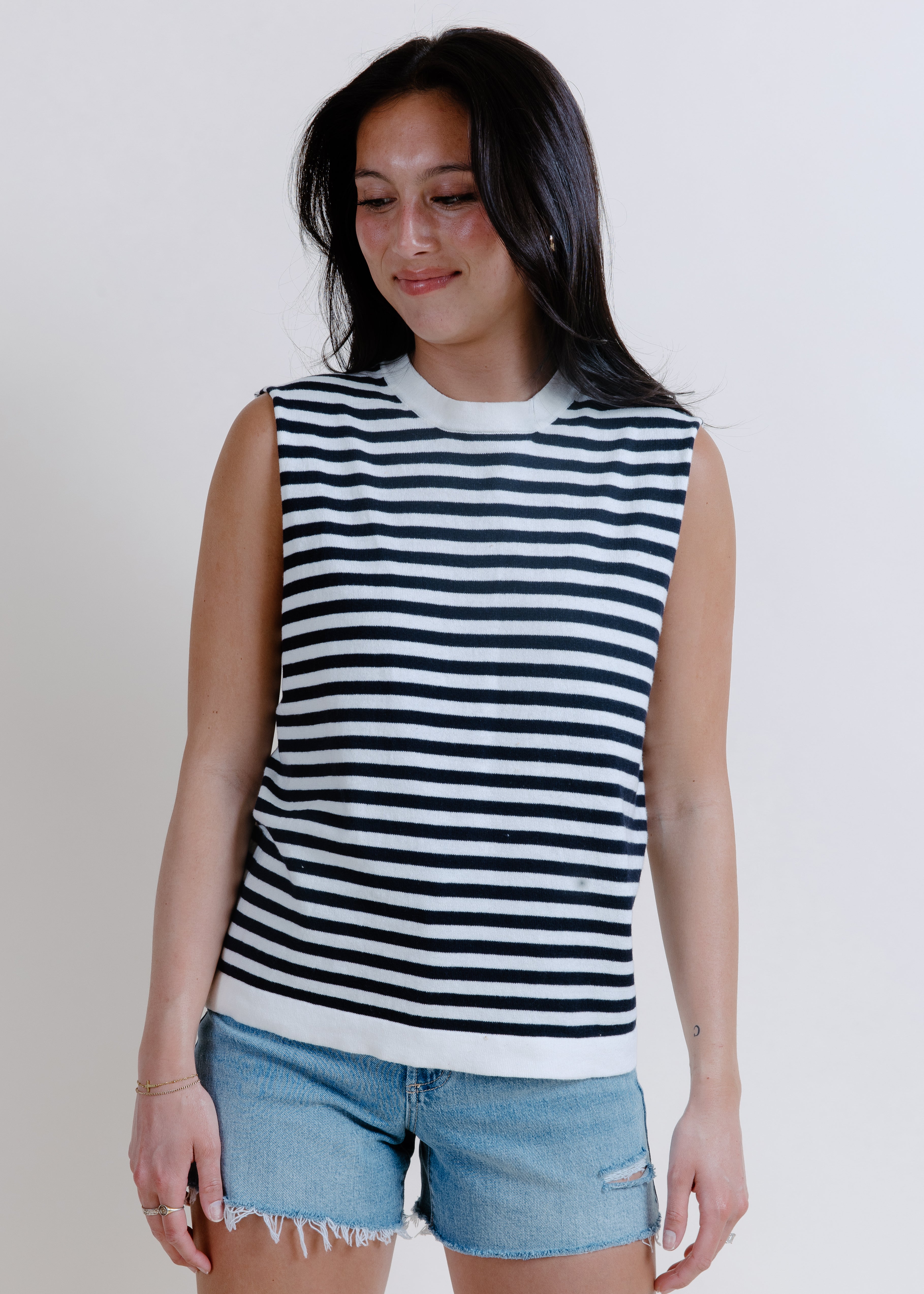 Tilly Striped Sweater - Ivory/Navy