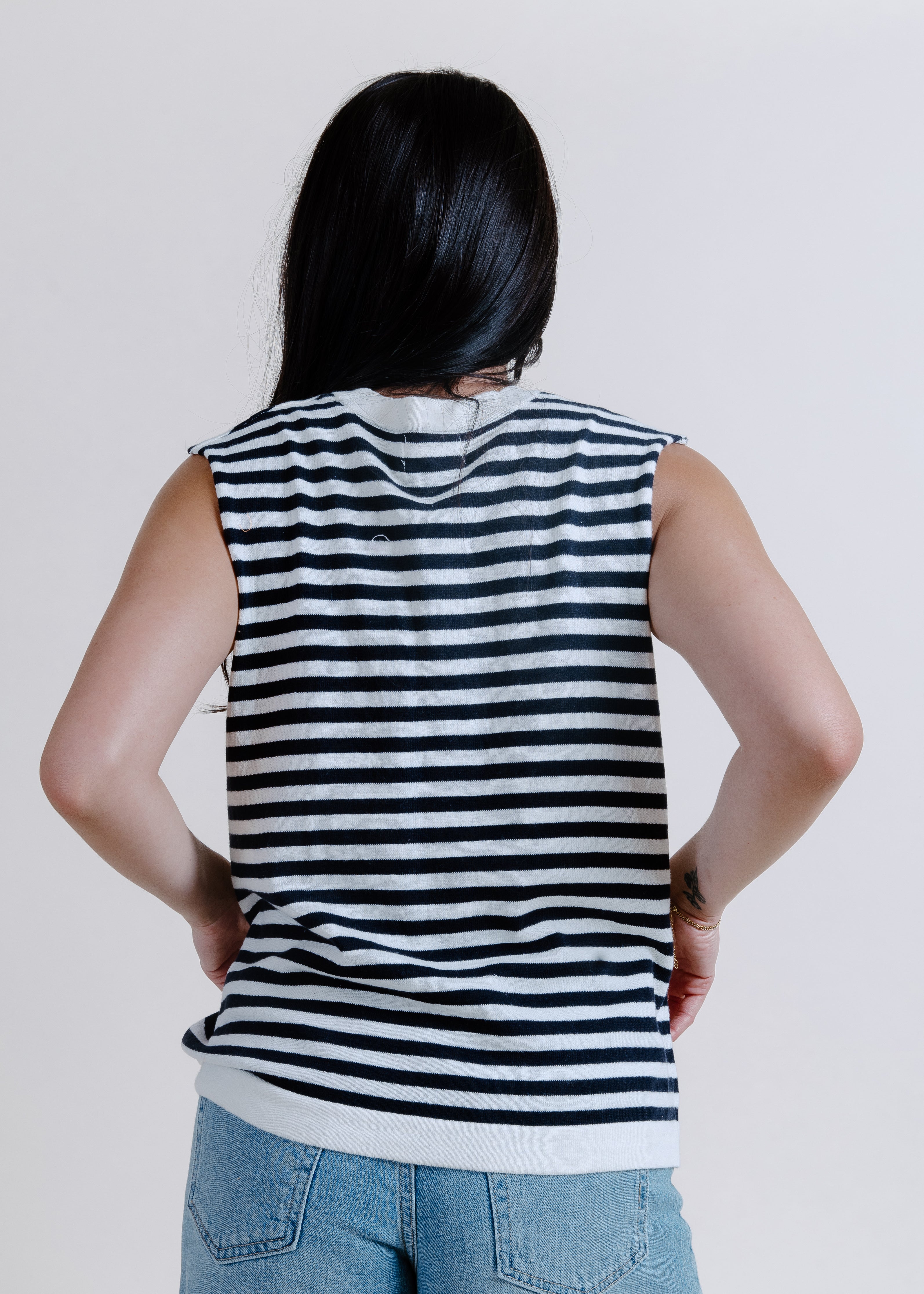 Tilly Striped Sweater - Ivory/Navy