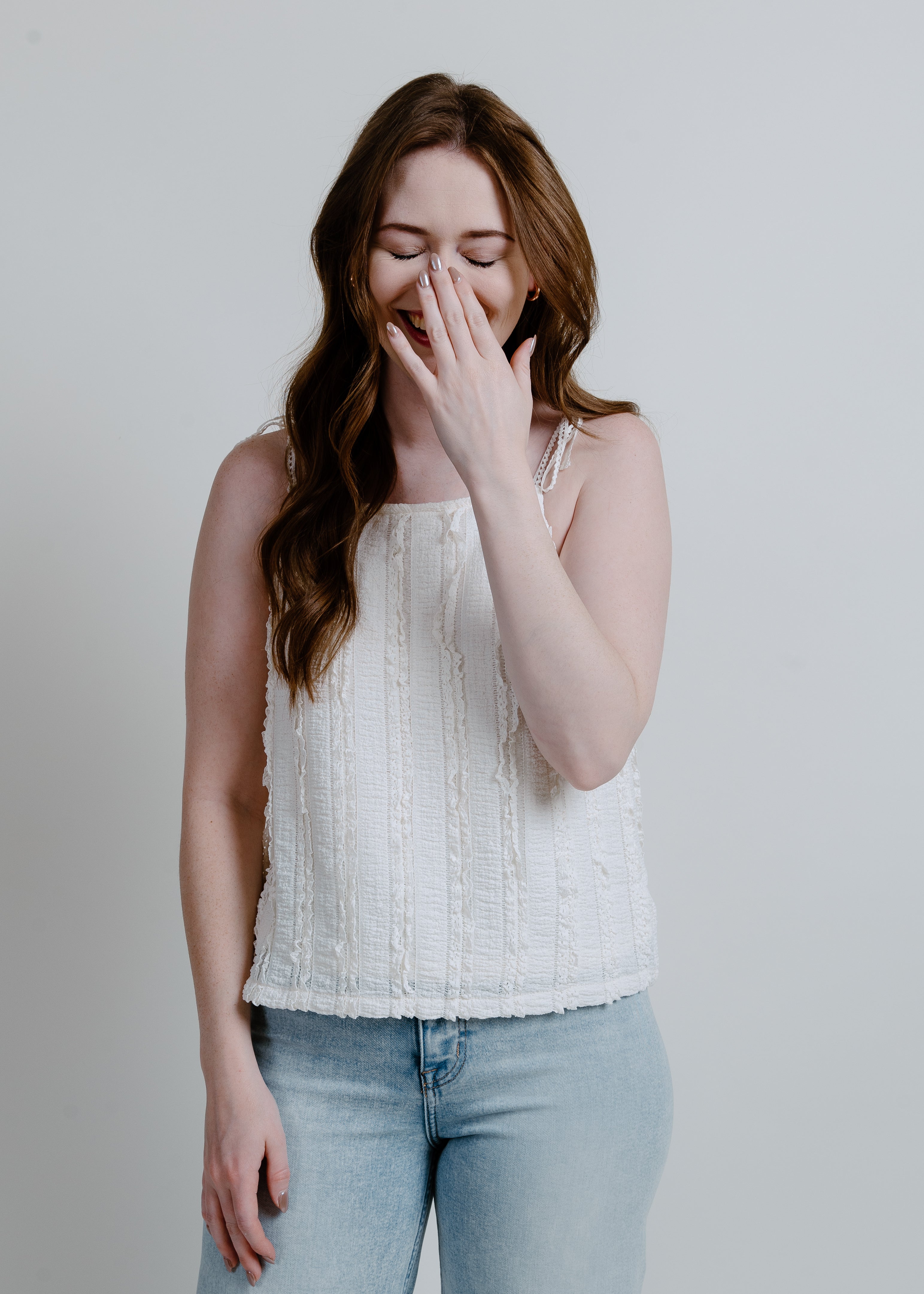 Trina Textured Top - Ivory