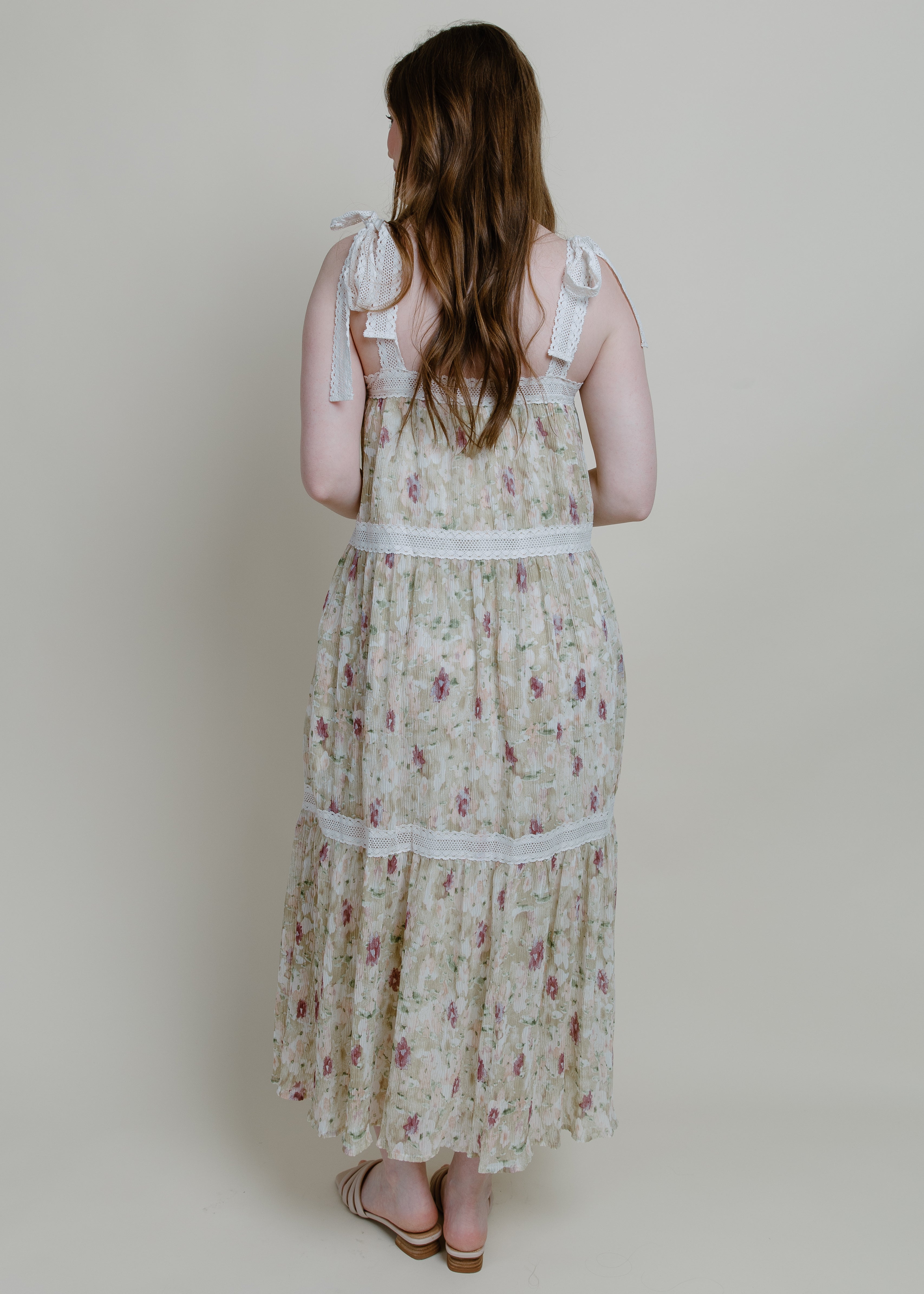 Vineyard Walk Floral Midi Dress