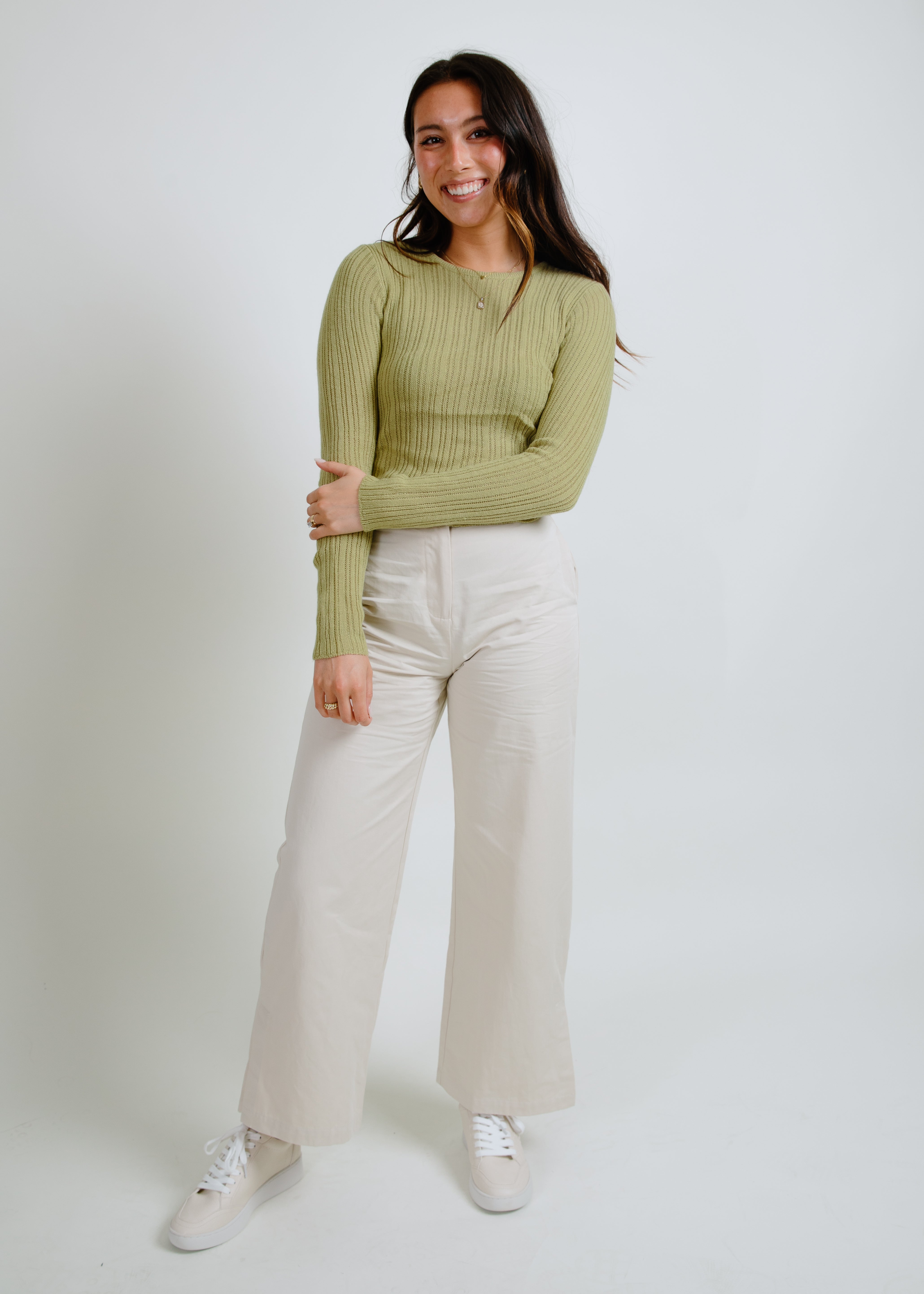 Ziggy Side Slit Pants - Cream