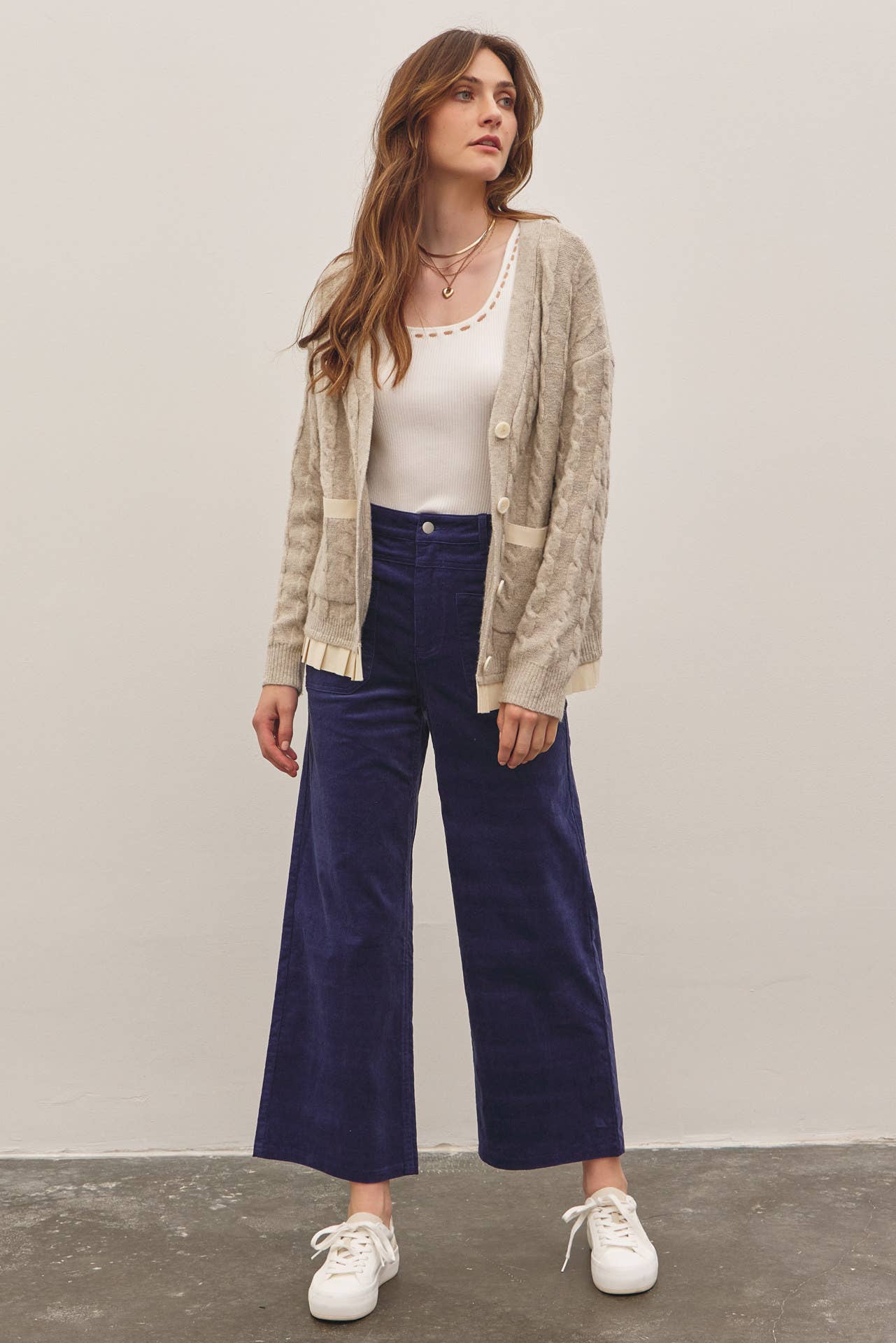 Rory Wide Leg Corduroy Pants - Mocha