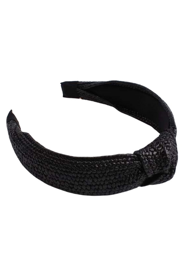 Knotted Black Woven Headband