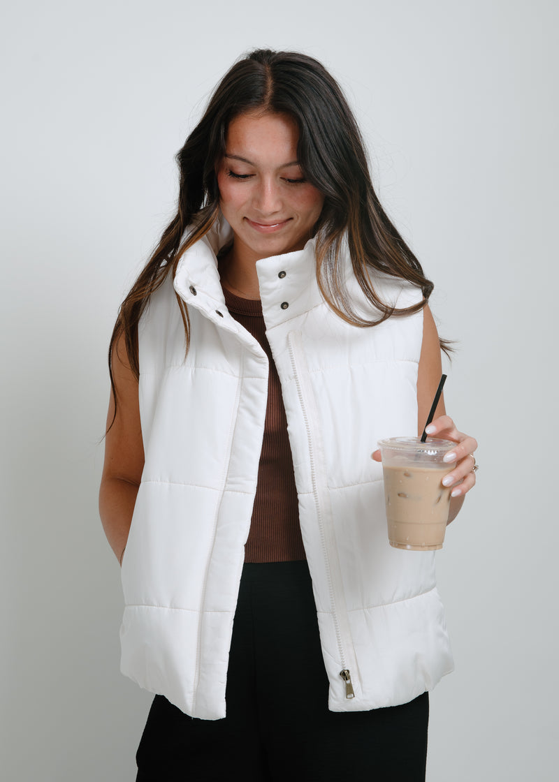 Cabin Fever Puffer Vest - Ivory