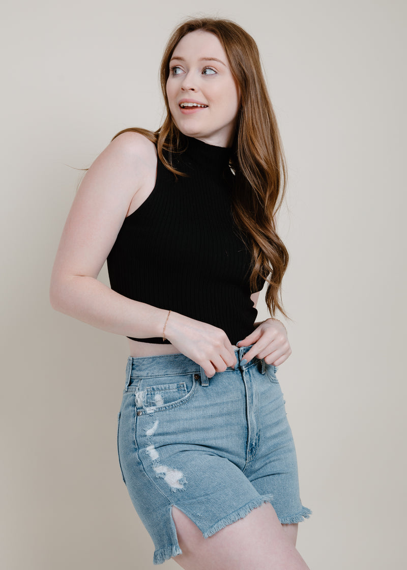 Willow Cropped Black Top