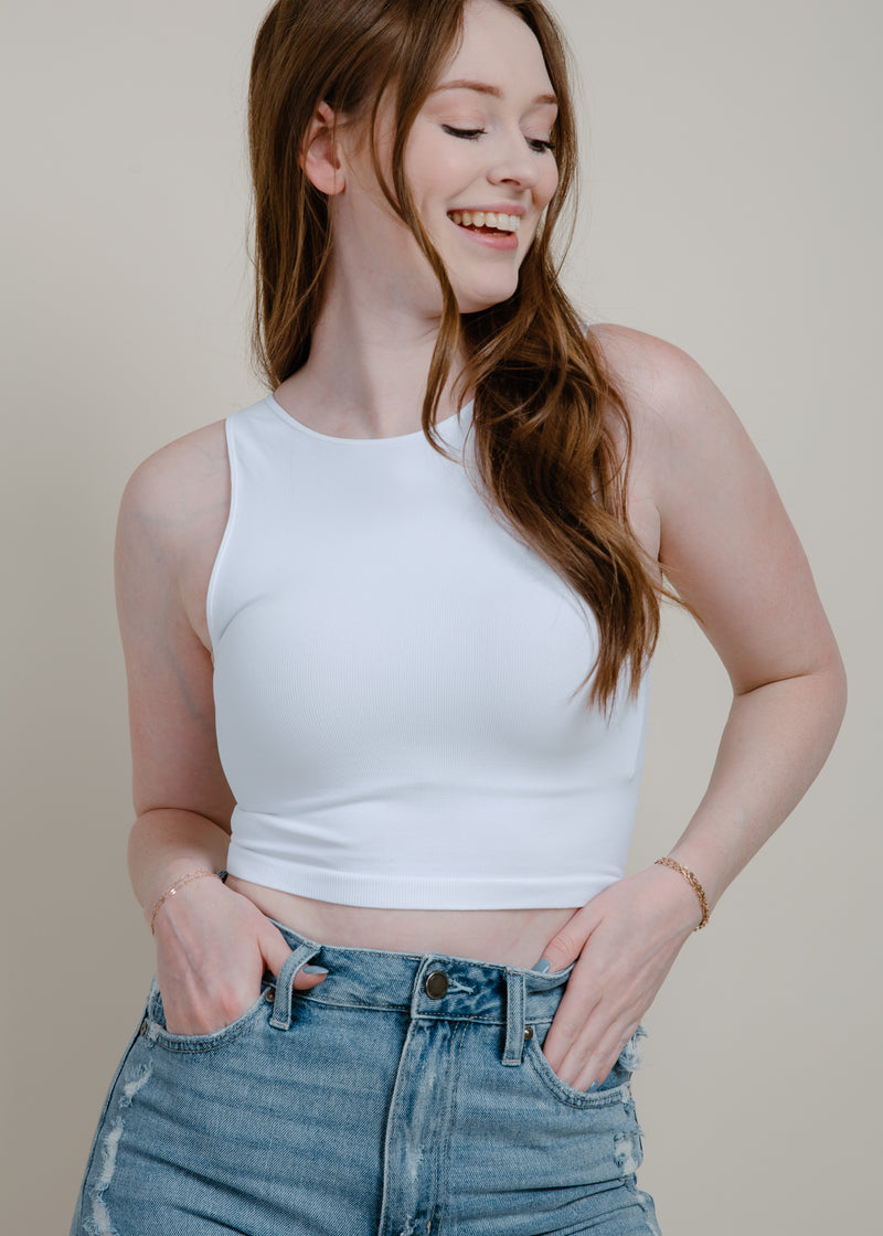 Everyday Cropped White Tank