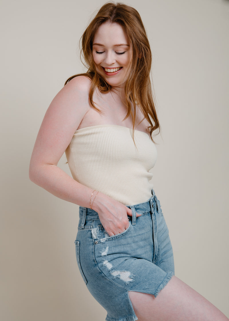 Camille Cream Tube Top