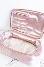 Sylvie Pink Fabric Cosmetic Bag