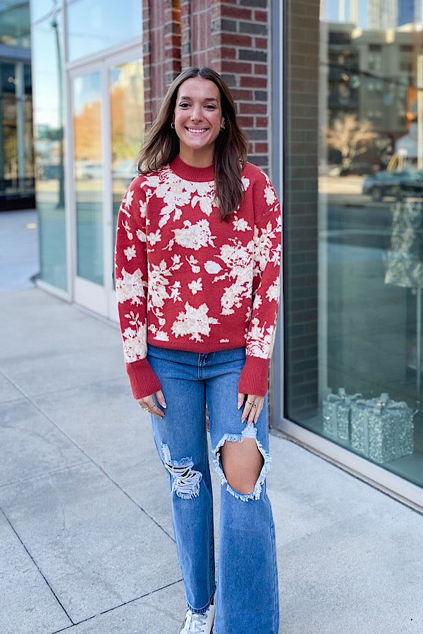 Lucy Floral Knit Sweater