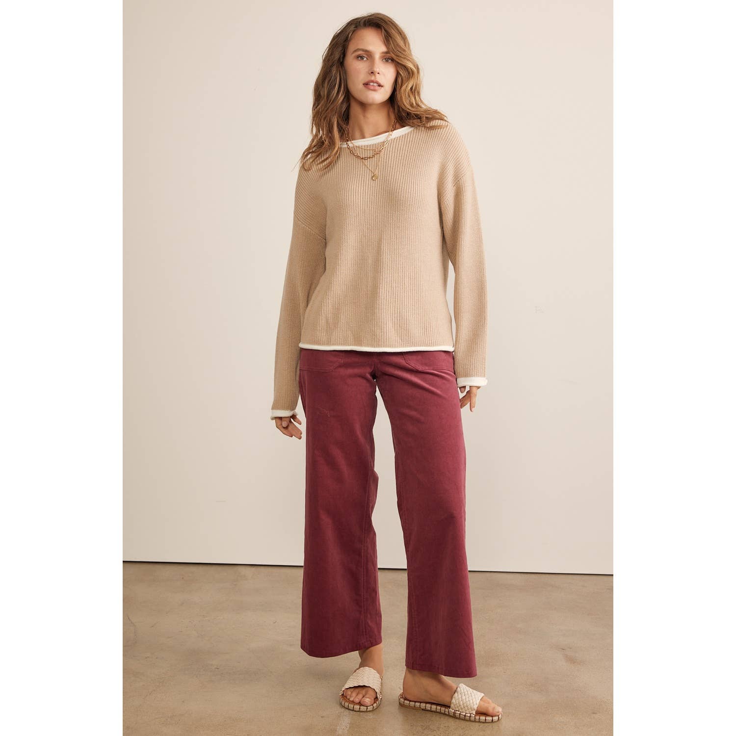 Rory Wide Leg Corduroy Pants - Mocha