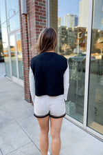 Black Cropped Sweater Vest