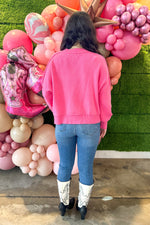 Hot Pink Crop Sweater