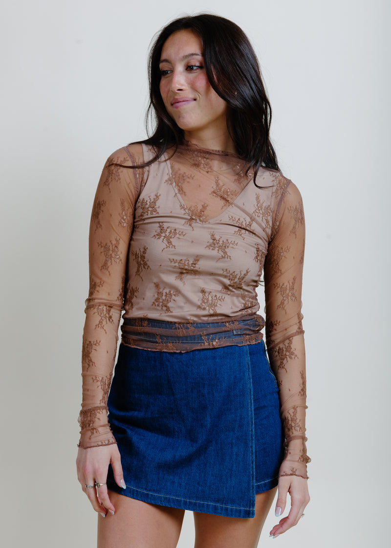 Downtown Denim Wrap Mini Skort