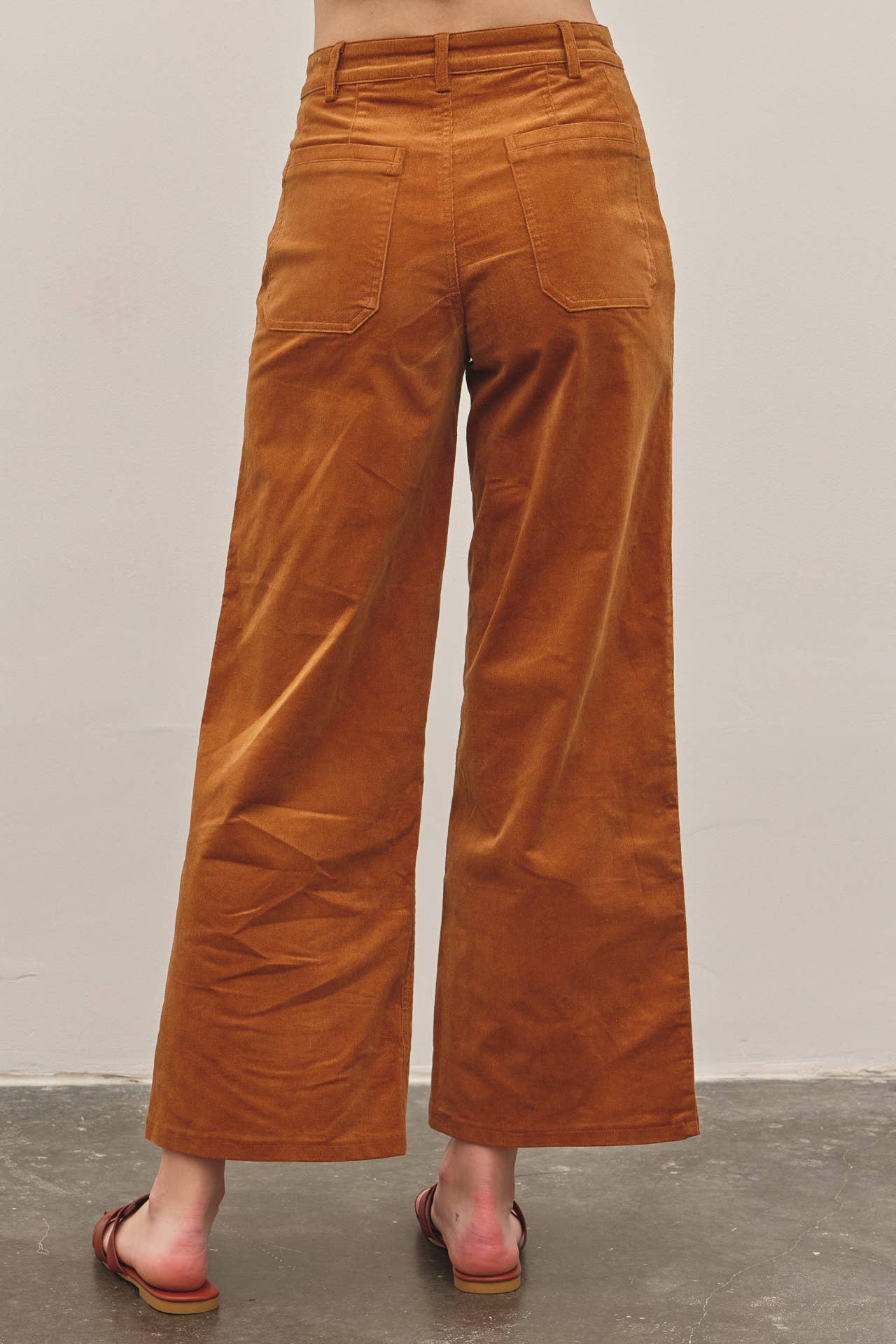 Rory Wide Leg Corduroy Pants - Mocha