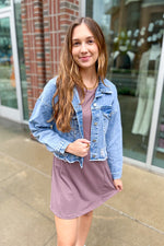 Happy Dance Raw Hem Denim Jacket