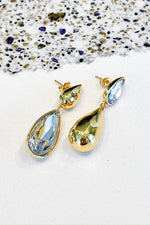 Natural Elements Gold Teardrop Stone Earrings