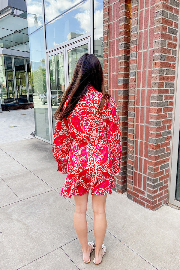 Paisley Long Sleeve Dress