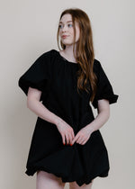 Able Bubble Hem Mini Dress - Black