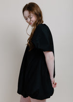 Able Bubble Hem Mini Dress - Black