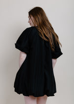 Able Bubble Hem Mini Dress - Black