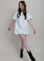 Able Bubble Hem Mini Dress - White