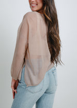 Addie Sheer Blouse - Mocha