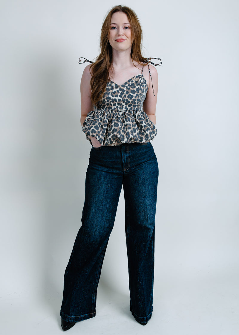 Adriana Leopard Peplum Blouse