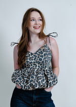 Adriana Leopard Peplum Blouse