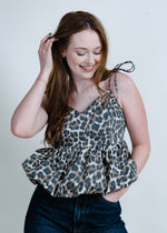 Adriana Leopard Peplum Blouse