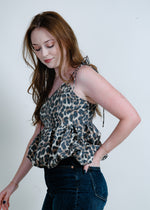 Adriana Leopard Peplum Blouse