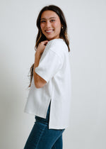 Anne Scuba Knit Tee - Cream