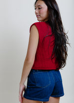 Bailey Buttoned Sweater Vest - Red