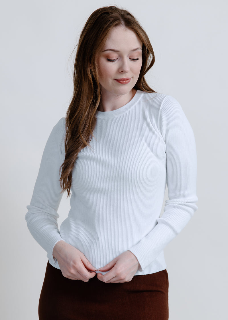 Blakely Sweater Top - White