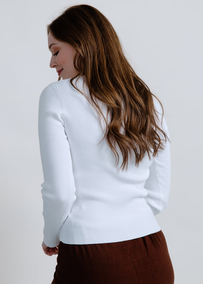 Blakely Sweater Top - White