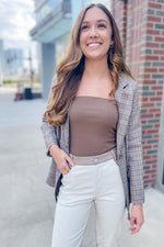Faux Leather Taupe/Cream Pants
