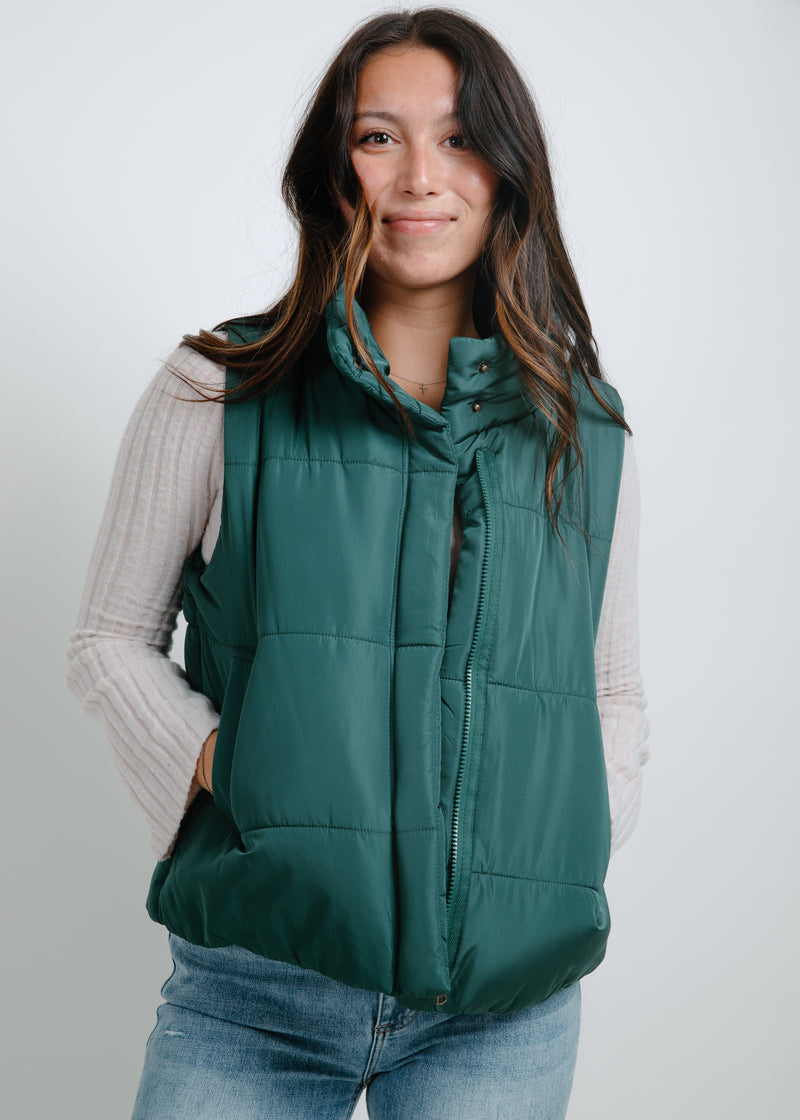 Cabin Fever Puffer Vest - Hunter Green