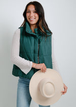 Cabin Fever Puffer Vest - Hunter Green